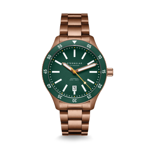 Marus 2.0 green bronze bracelet — front view