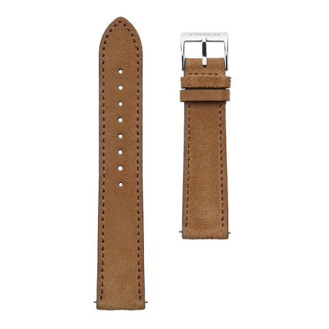 S03 WL01 Wildleder 20 braun silber front strap image