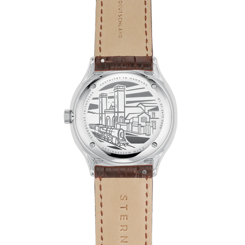 Berlin metro silver — case-back view