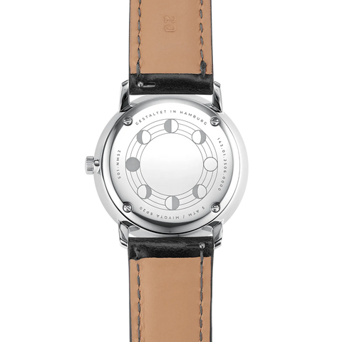 Naos Moonphase midnight blue — case-back view