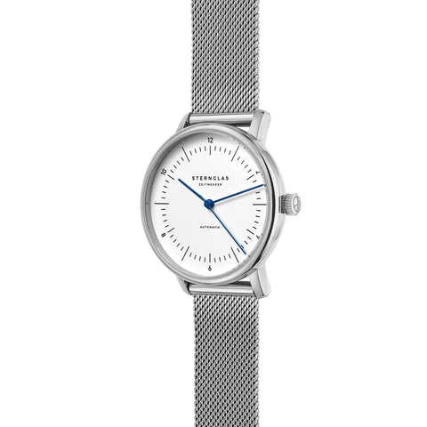 Naos XS Automatik silver — three-quarter view