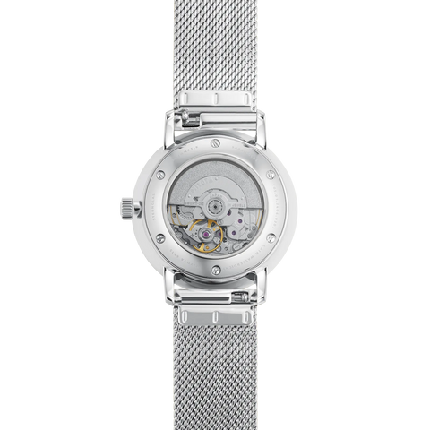 Naos XS Automatik silver — case-back view