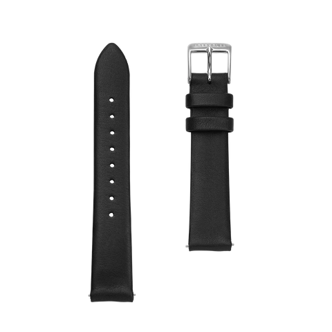 S03 KL05 Klassik Schwarz 16mm silber poliert strap image
