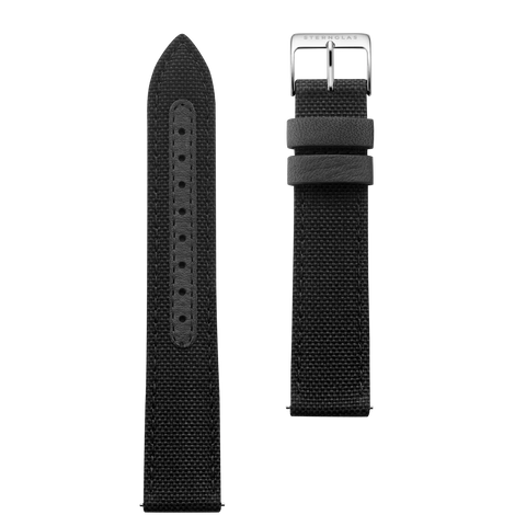S03 NY01 nylon steingrau 20mm silber poliert strap image