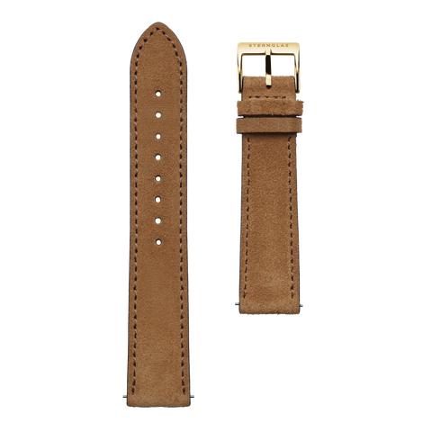 S03 WL02 Wildleder 20 braun gold front strap image