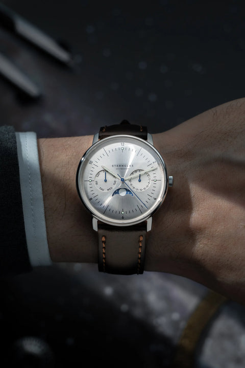Naos Moonphase Moon Silver watch strap